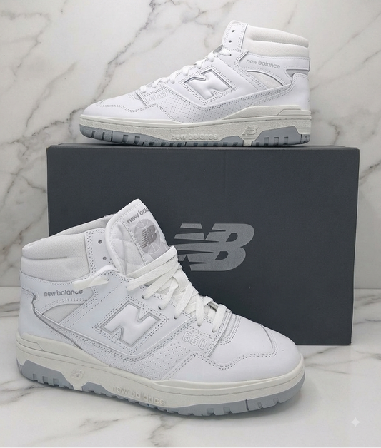 Baskets montantes New Balance 650 blanches, pointure 44, vue de face