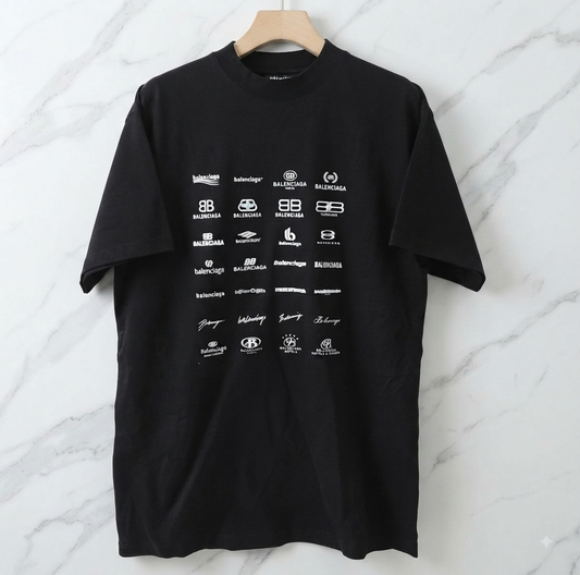 Balenciaga — T-shirt multi-logos noir — Taille 2