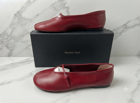 Ballerines Massimo Dutti rouge, avec boîte